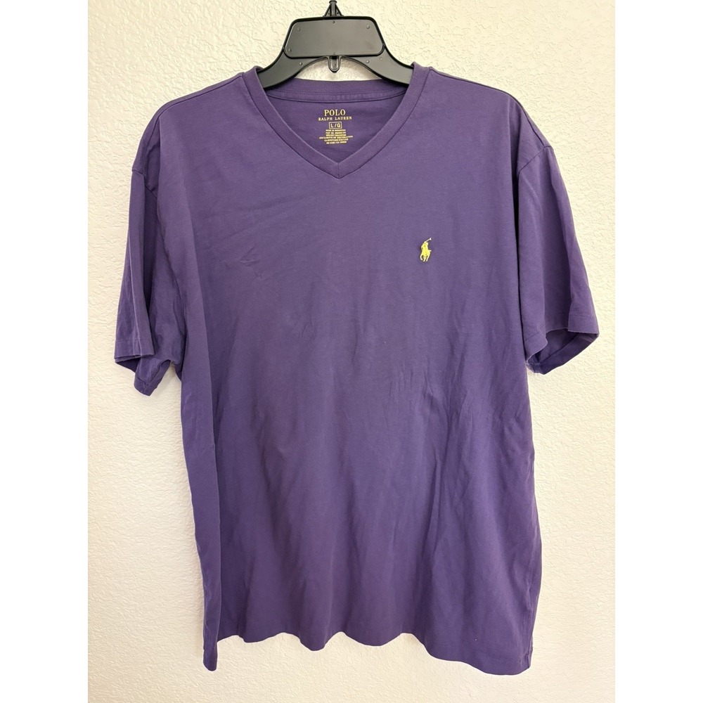 Size L Mens Polo Ralph Lauren Purple V Neck